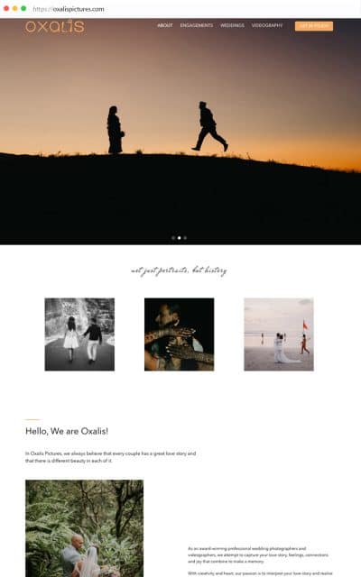 Oxalis Pictures Wedding Website